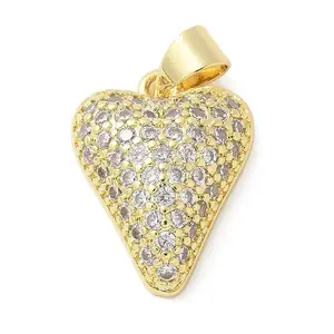 Brass Micro Pave Cubic Zirconia Pendants