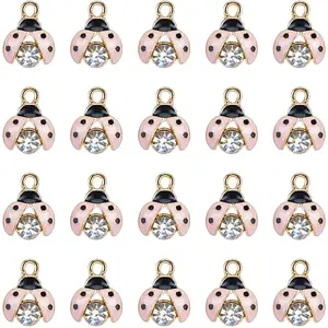 50Pcs Alloy Rhinestones Enamel Pendants