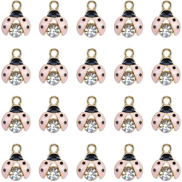 50Pcs Alloy Rhinestones Enamel Pendants