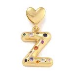 Brass Micro Pave Colorful Cubic Zirconia Pendants