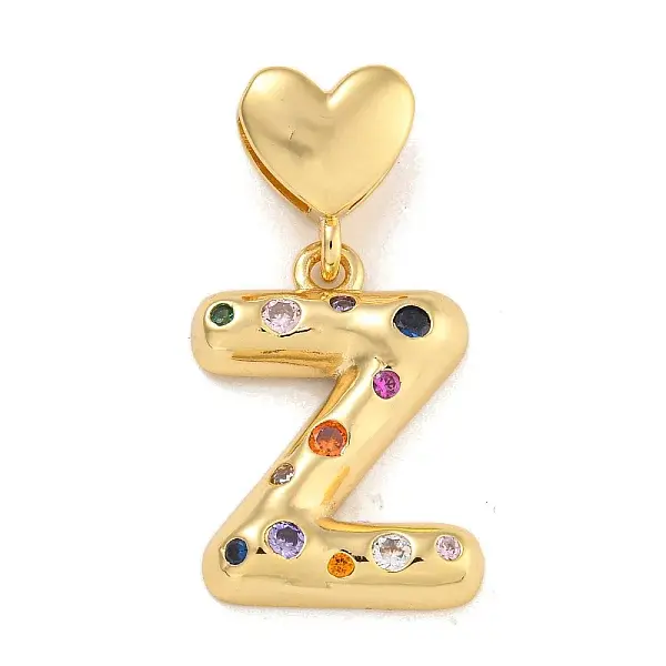 Brass Micro Pave Colorful Cubic Zirconia Pendants