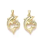 Brass Micro Pave Clear Cubic Zirconia Pendants