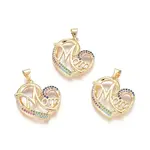 Brass Micro Pave Cubic Zirconia Pendants