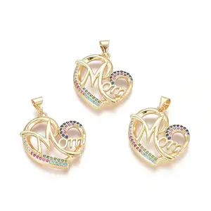 Brass Micro Pave Cubic Zirconia Pendants