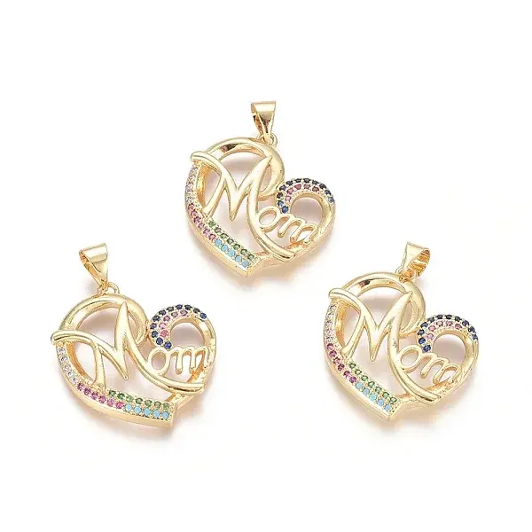 Brass Micro Pave Cubic Zirconia Pendants