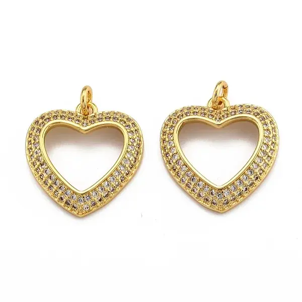 Brass Micro Pave Clear Cubic Zirconia Pendants