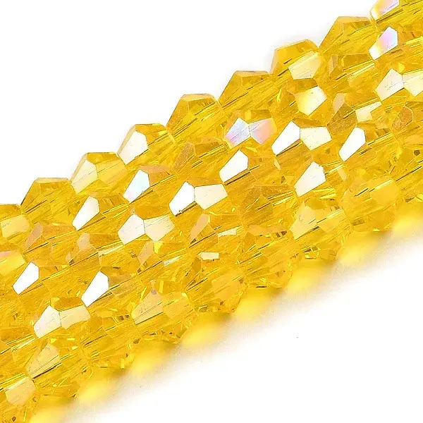 Transparent Electroplate Glass Beads Strands