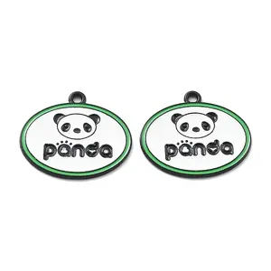 Panda Theme Alloy Enamel Pendants