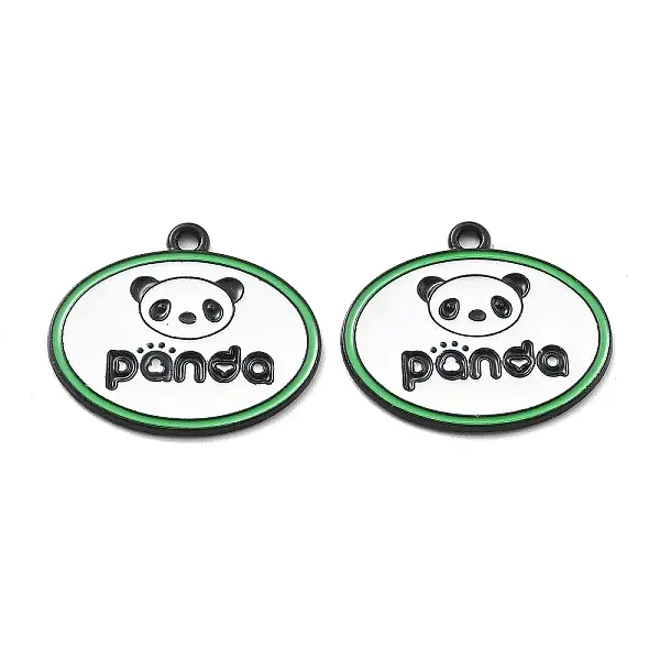 Panda Theme Alloy Enamel Pendants