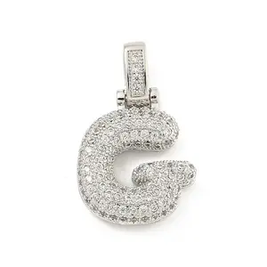 Brass Micro Pave Clear Cubic Zirconia Pendants