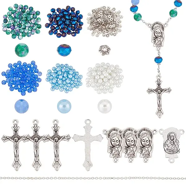 DIY Rosary Beaded Style Necklaces Bracelet Making Kit