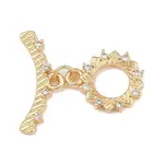 Brass Micro Pave Clear Cubic Zirconia Toggle Clasps
