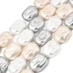 Electroplated Glass Shell Pearl Beads Strands