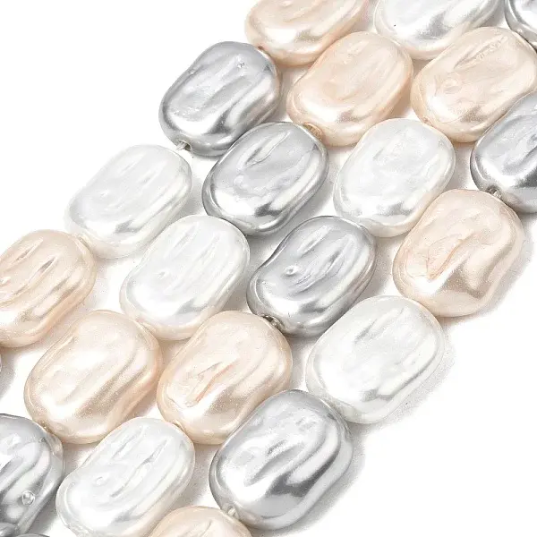 Electroplated Glass Shell Pearl Beads Strands