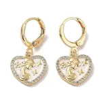 Golden Brass Dangle Leverback Earrings
