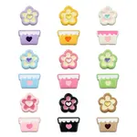 36pcs 18 Styles Baking Paint Alloy Beads