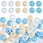 60Pcs 3 Colors 4-Hole Resin Buttons