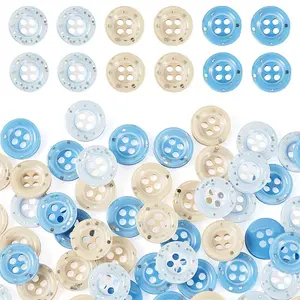 60Pcs 3 Colors 4-Hole Resin Buttons
