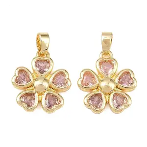 Brass Micro Pave Cubic Zirconia Pendants