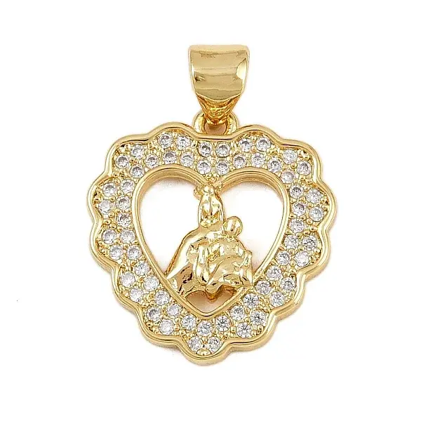 Brass Micro Pave Cubic Zirconia Pendants