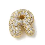 Brass Micro Pave Cubic Zirconia Beads