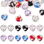 18Pcs 6 Colors Alloy Glass Charms
