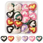 30Pcs 6 Colors Alloy Enamel Pendants