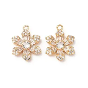 Brass Micro Pave Cubic Zirconia Pendants