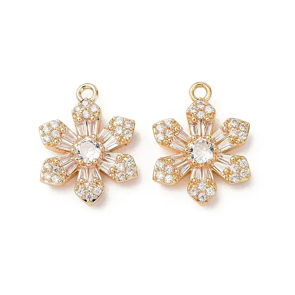 Brass Micro Pave Cubic Zirconia Pendants