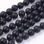 Natural Black Stone Bead Strands