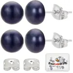 6 Pairs Shell Pearl Ball Stud Earrings