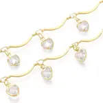 Brass Glass Scalloped Bar Chains