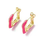 Enamel Twist Square Stud Earrings