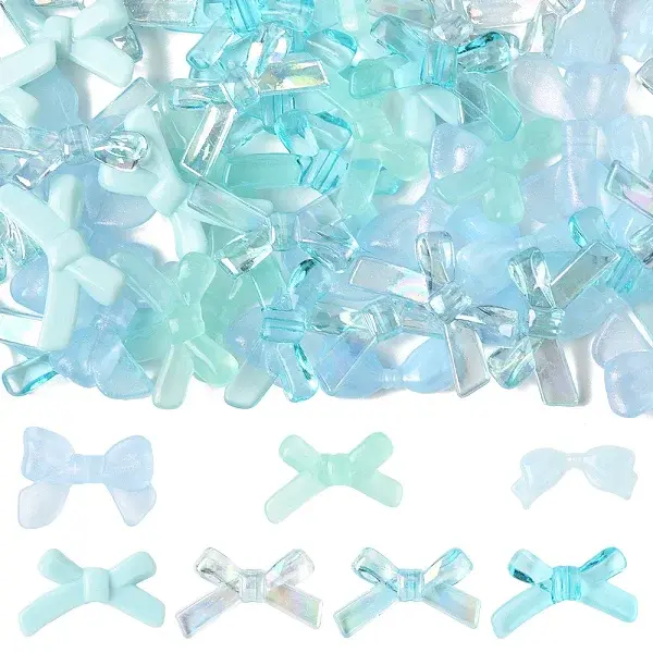 70Pcs 7 Styles Opaque & Transparent Acrylic Beads