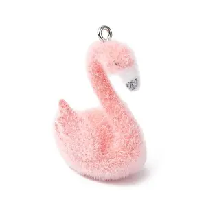 Animal Flocking Opaque Resin Pendants