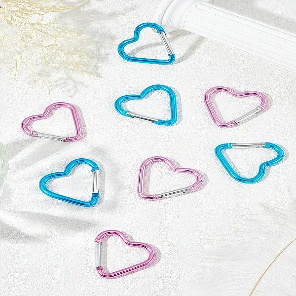 8Pcs 2 Colors Aluminum Alloy Rock Climbing Carabiners