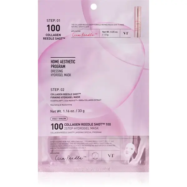 VT Cosmetics Collagen Reedle Shot 100 2Step Hydrogel Mask intenzívna hydrogélová maska so spevňujúcim účinkom 34.5 g