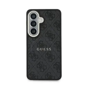 Zadní kryt Guess PU Leather 4G Gold Frame Magnetic pro Samsung Galaxy S26+, černá