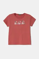 Dětské bavlněné tričko United Colors of Benetton růžová barva, 3I1XC10MZ