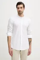 Košile BOSS pánská, bílá barva, slim, se stojáčkem, 50532882