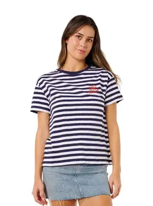 Rip curl dámské tričko Pacific Relaxed Tee Dark Navy | Modrá | Velikost M | 100% bavlna
