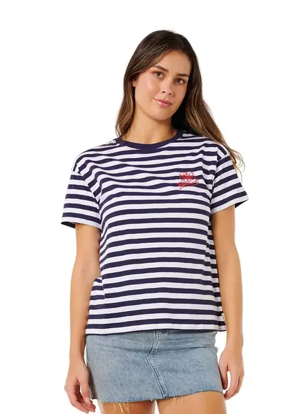 Rip curl dámské tričko Pacific Relaxed Tee Dark Navy | Modrá | Velikost M | 100% bavlna