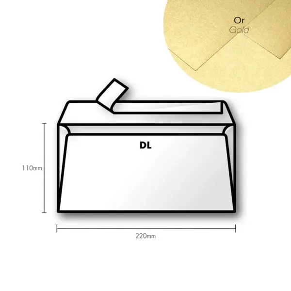 Papírová obálka Pollen DL 110x220mm – Gold