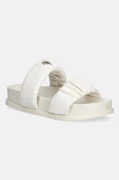 Pantofle Armani Exchange dámské, bílá barva, XDP062 XV926 00894