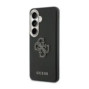Zadní kryt Guess PU 4G Resin Metal Logo pro Samsung Galaxy S26, černá