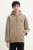 Mikina HUGO pánská, béžová barva, s kapucí, hladká, 50536348