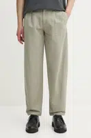 Bavlněné kalhoty A.P.C. pantalon willow pánské, zelená barva, COGBJ.F08486