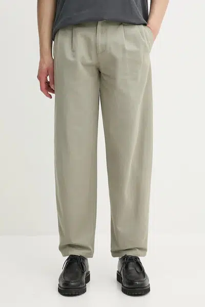 Bavlněné kalhoty A.P.C. pantalon willow pánské, zelená barva, COGBJ.F08486