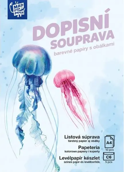 Dopisní papír barevný LUX 5+10 (Medůzy)