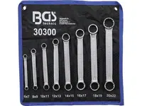 BGS Technic BGS 30300 Oboustranné očkové klíče 8 ÷ 22 mm, extra ploché. Sada 8 dílů v tašc